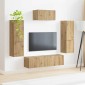 vidaXL Σετ επίπλου τηλεόρασης 4 τμχ. Artisan Oak Επεξεργασμένο Ξύλο