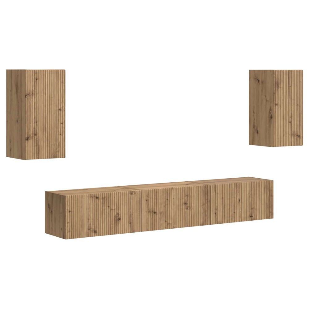 vidaXL Σετ επίπλου τηλεόρασης 5 τμχ. Artisan Oak Επεξεργασμένο Ξύλο