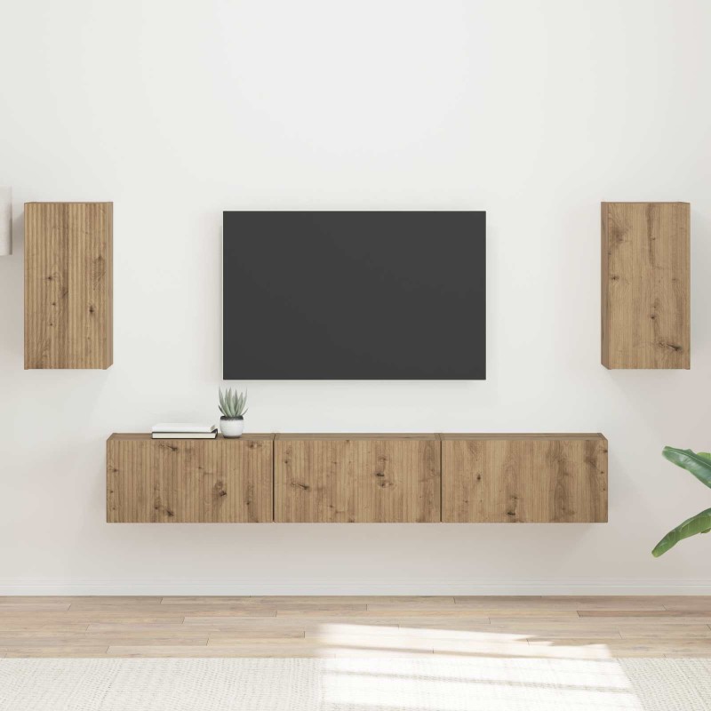vidaXL Σετ επίπλου τηλεόρασης 5 τμχ. Artisan Oak Επεξεργασμένο Ξύλο