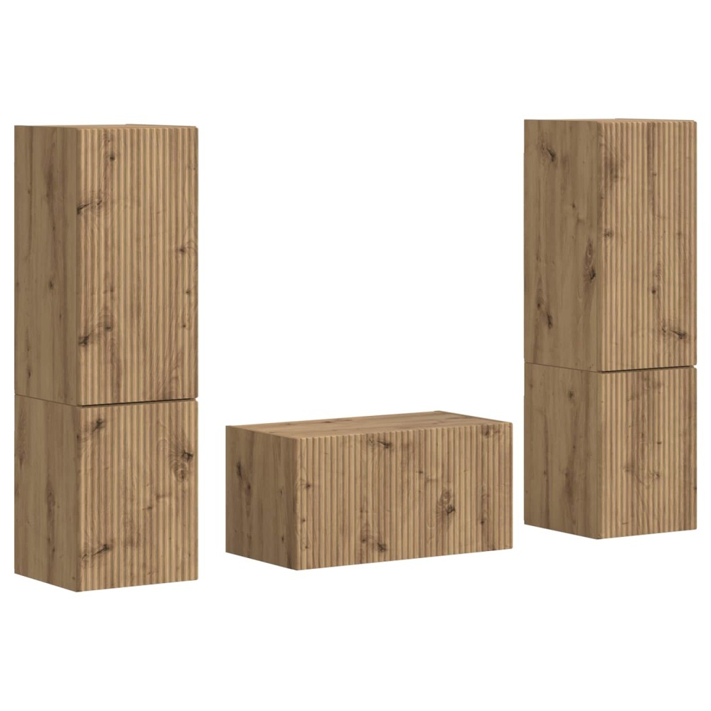 vidaXL Σετ επίπλου τηλεόρασης 5 τμχ. Artisan Oak Επεξεργασμένο Ξύλο