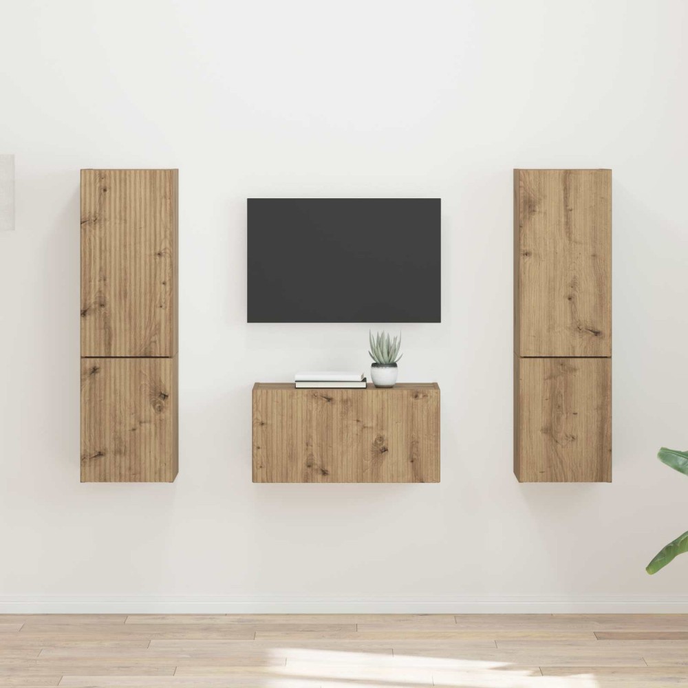 vidaXL Σετ επίπλου τηλεόρασης 5 τμχ. Artisan Oak Επεξεργασμένο Ξύλο