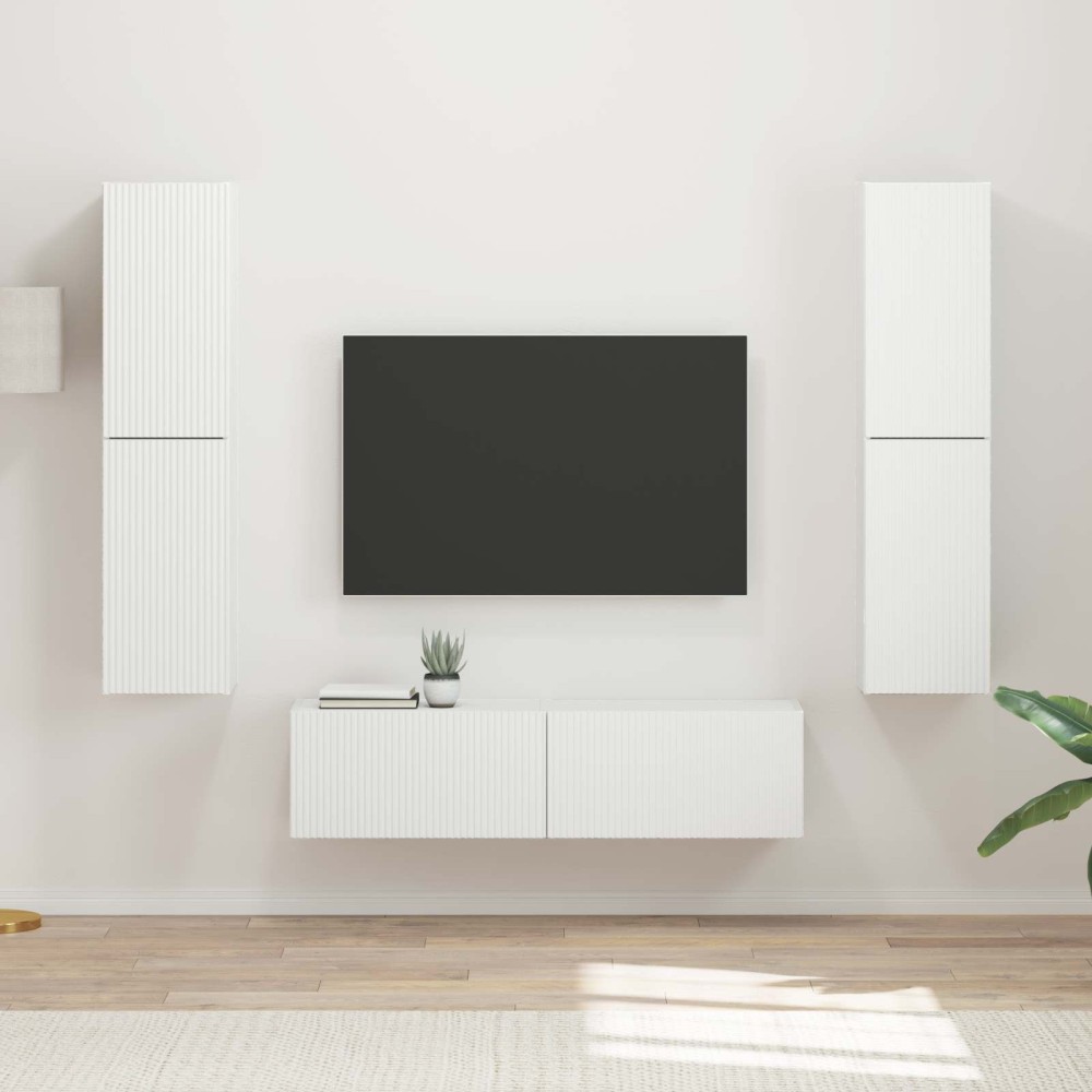 vidaXL Σετ επίπλου τηλεόρασης 6 τμχ. Λευκό Επεξεργασμένο Ξύλο
