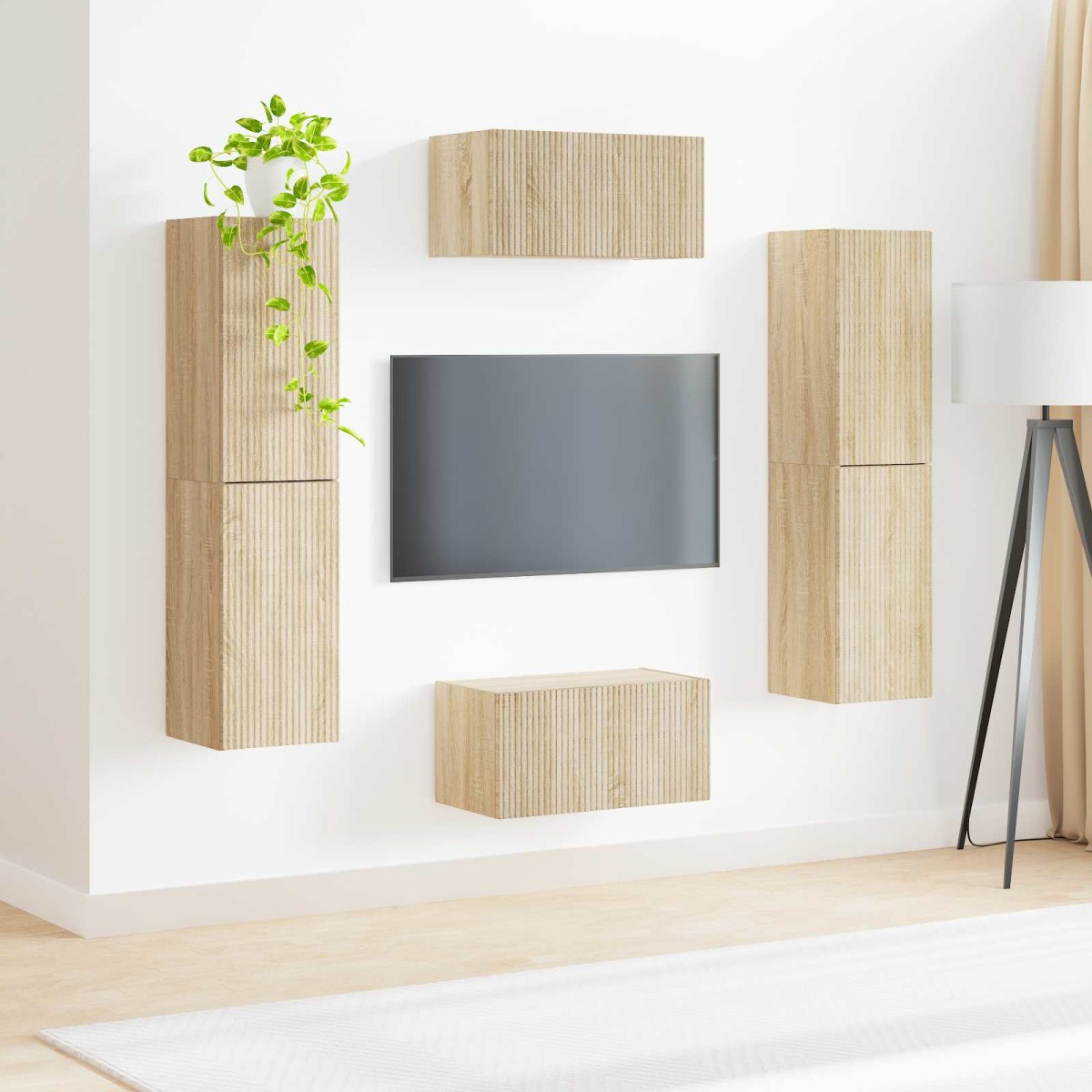 vidaXL Σετ επίπλου τηλεόρασης 6 τμχ. Δρύς Sonoma Επεξεργασμένο Ξύλο