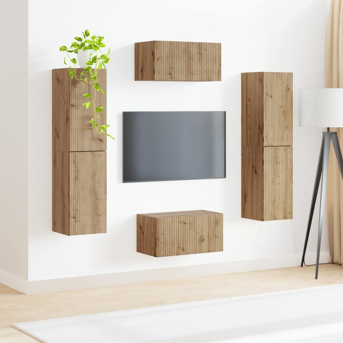 vidaXL Σετ επίπλου τηλεόρασης 6 τμχ. Artisan Oak Επεξεργασμένο Ξύλο