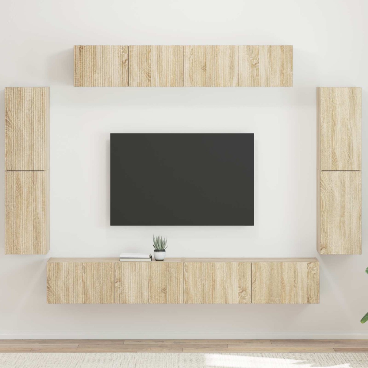 vidaXL Ντουλάπι TV 8 τμχ. Δρύς Sonoma
