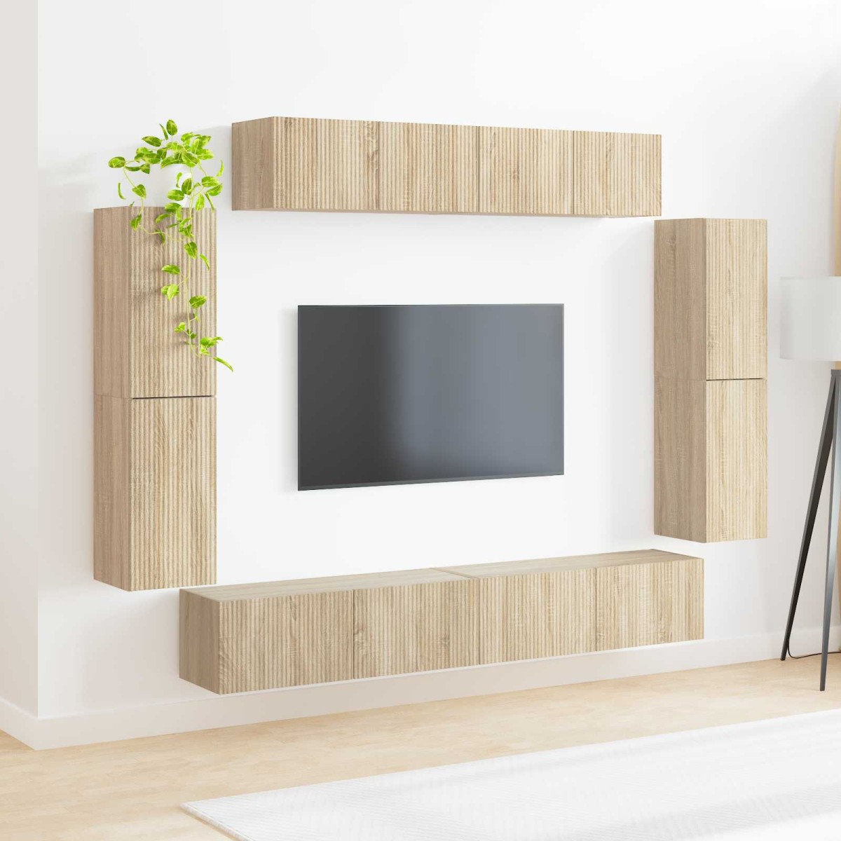vidaXL Ντουλάπι TV 8 τμχ. Δρύς Sonoma