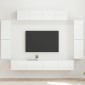 vidaXL Ντουλάπι TV 8 τμχ. Υψηλής γυαλάδας λευκό