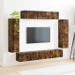 vidaXL Ντουλάπι TV 8 τμχ. Καπνιστό Δρύς