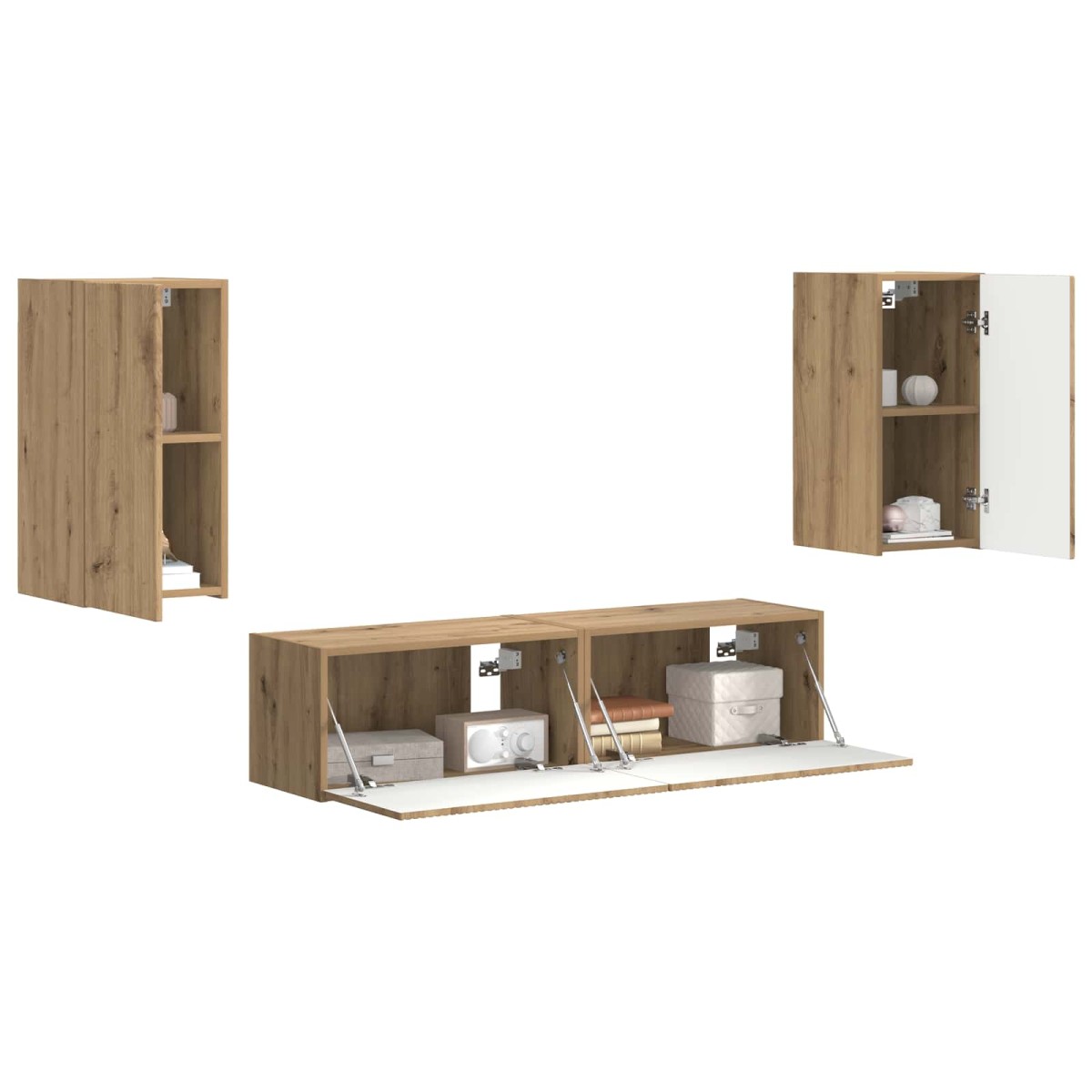 vidaXL Σετ επίπλου τηλεόρασης 4 τμχ. Artisan Oak Επεξεργασμένο Ξύλο