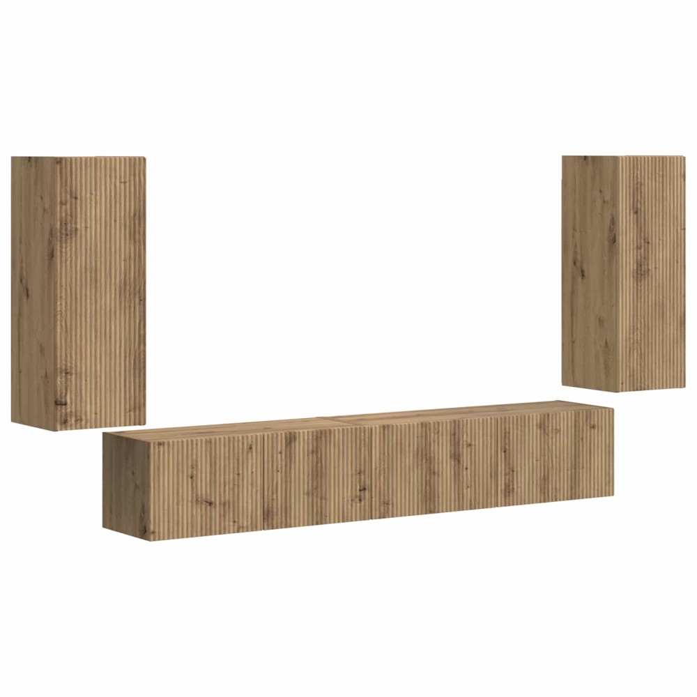 vidaXL Σετ επίπλου τηλεόρασης 4 τμχ. Artisan Oak Επεξεργασμένο Ξύλο