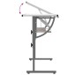vidaXL Γραφείο Χειροτ. Λευκό/Γκρι 110x53x(58-87) εκ. Επ. Ξύλο&Ατσάλι