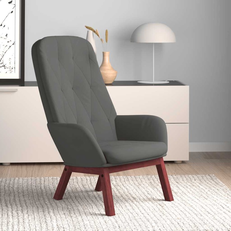 vidaXL Πολυθρόνα Relax Σκούρο Γκρι Βελούδινη