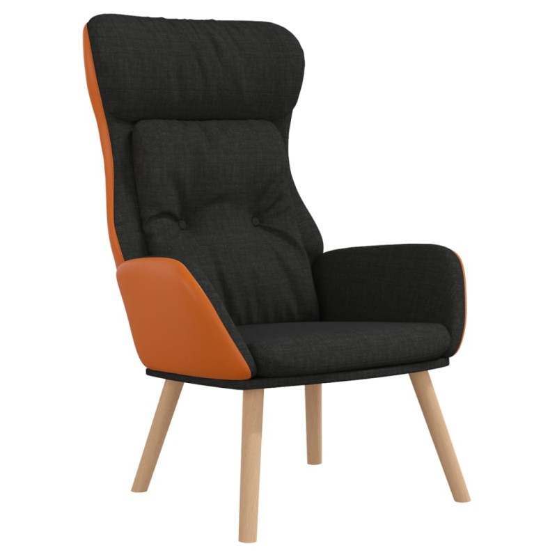 vidaXL Πολυθρόνα Relax Μαύρη από Ύφασμα και PVC