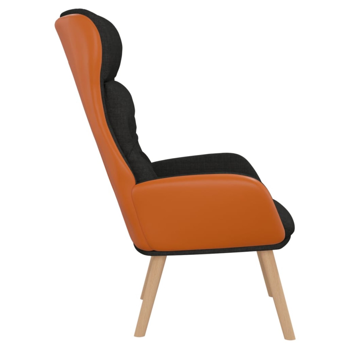 vidaXL Πολυθρόνα Relax Μαύρη από Ύφασμα και PVC