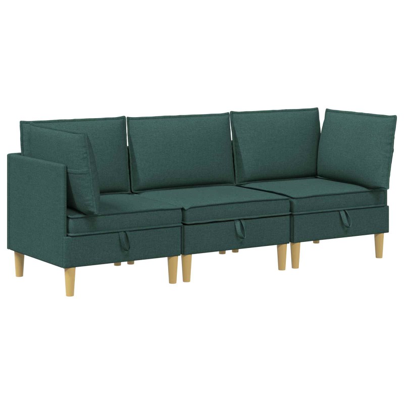 vidaXL Μοτέρ Σαπούνι με Αποθήκη 3 τμχ. Σκούρο Πράσινο Ύφασμα