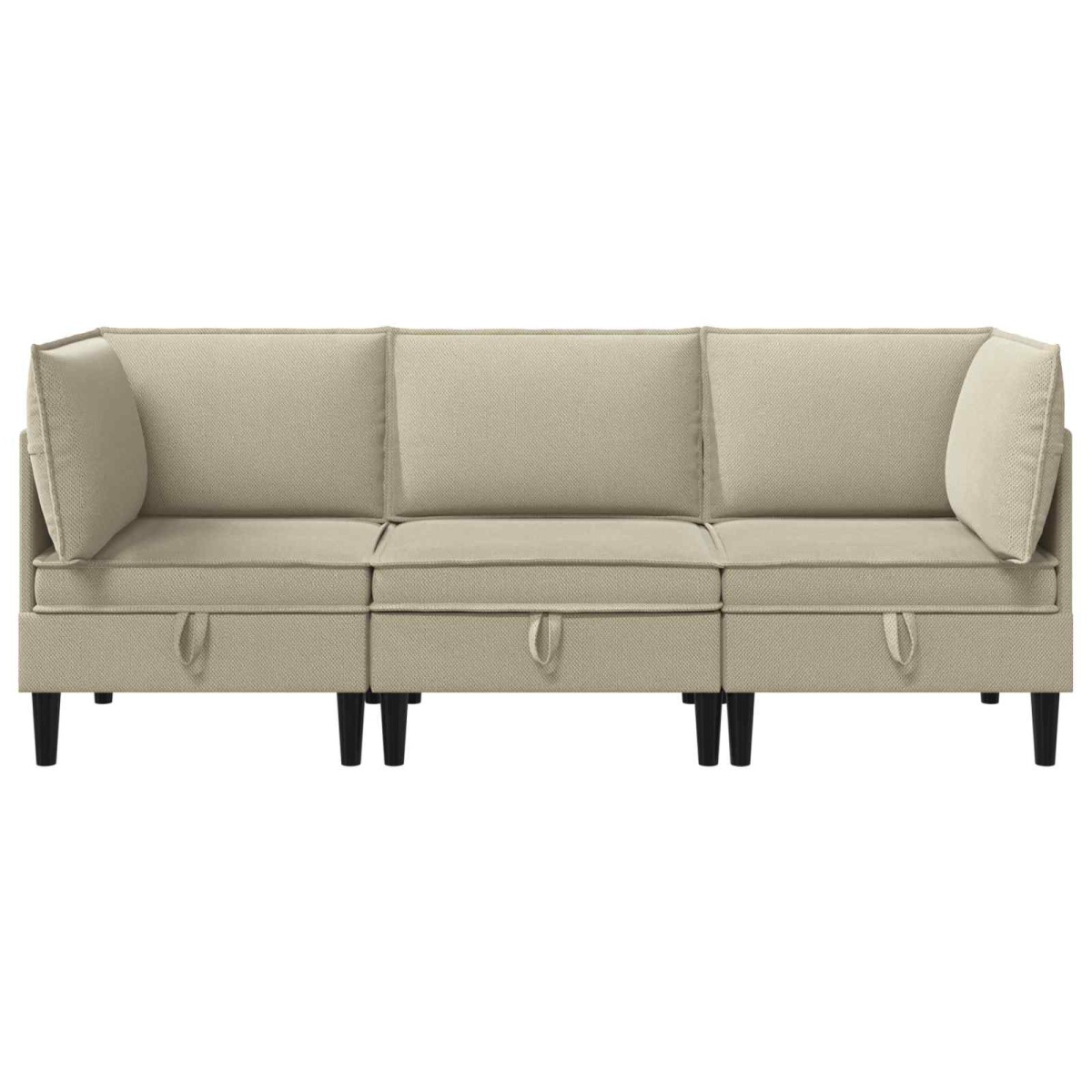 vidaXL Σετ Επίπλων Σαλονιού 3 τμχ. Άμμος Ύφασμα