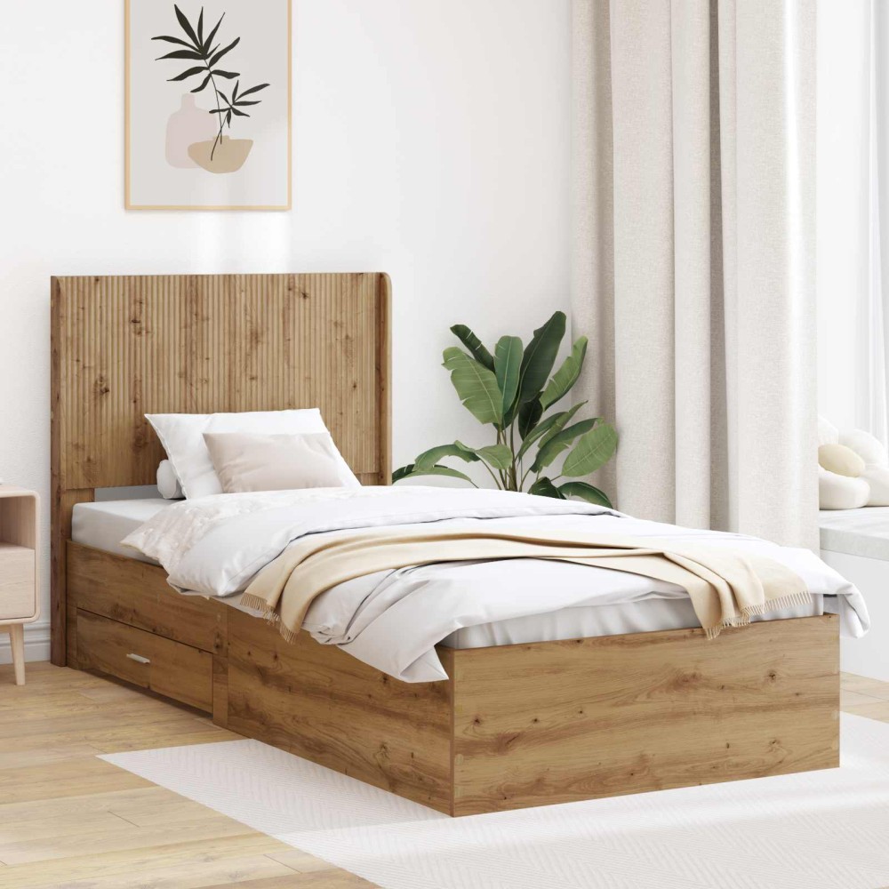 vidaXL Καλάθι με αποθήκη και κεφαλάρι Artisan Δρυς 100 x 200 cm