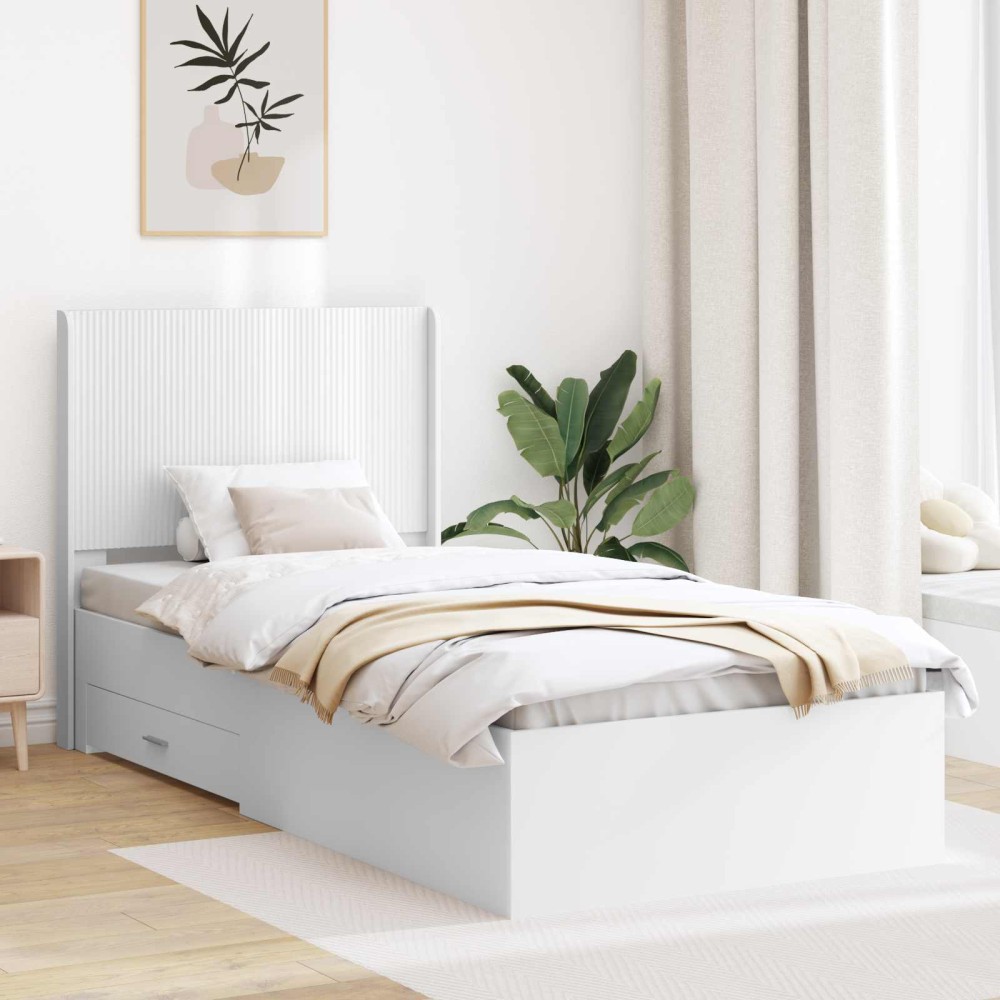 vidaXL Καλάθι με αποθήκη και κεφαλάρι Λευκό 90 x 190 cm