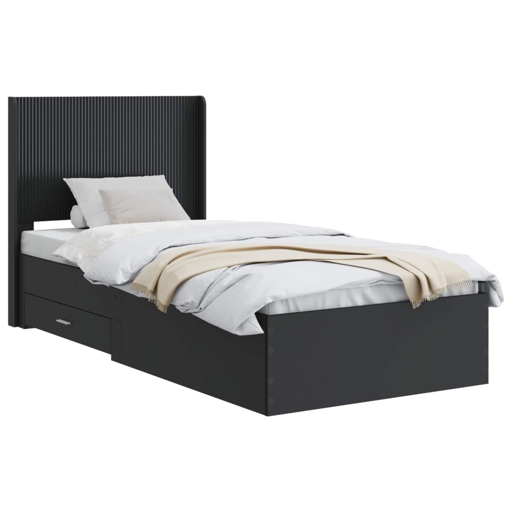 vidaXL Καλάθι με αποθήκη και κεφαλάρι Μαύρο 75 x 190 cm