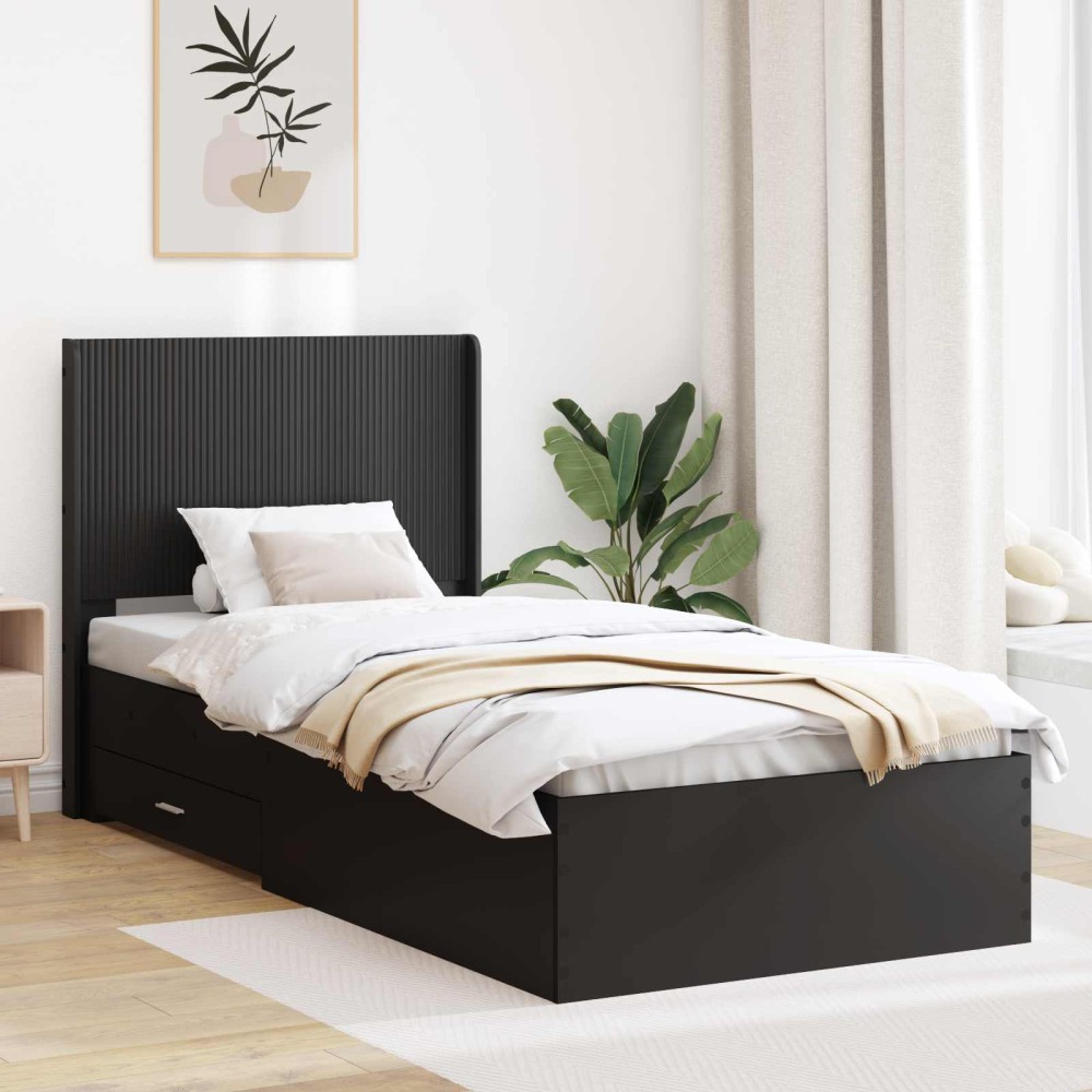 vidaXL Καλάθι με αποθήκη και κεφαλάρι Μαύρο 75 x 190 cm