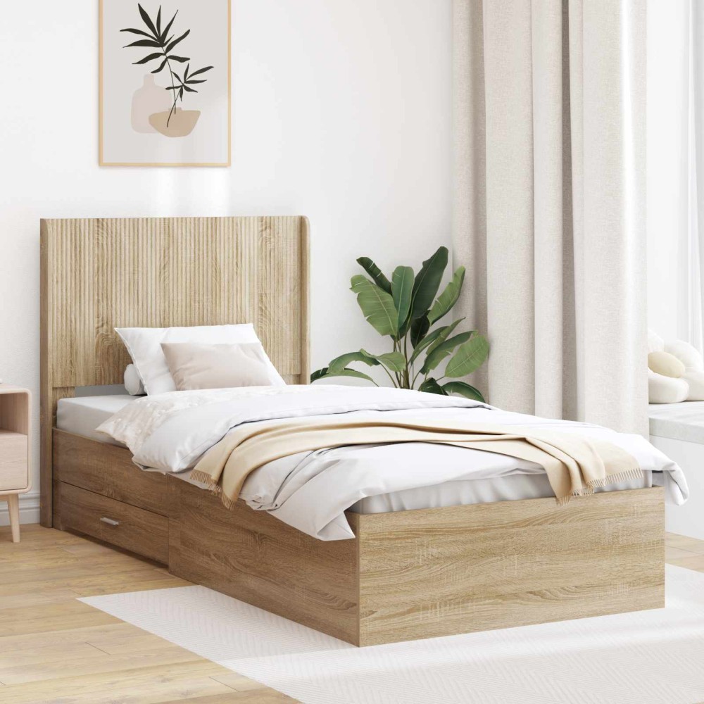 vidaXL Καλάθι με αποθήκη και κεφαλάρι Sonoma Δρυς 75 x 190 cm