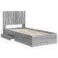 vidaXL Καλάθι με αποθήκη και κεφαλάρι Γκρι Sonoma 75 x 190 cm