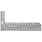 vidaXL Καλάθι με αποθήκη και κεφαλάρι Γκρι Sonoma 75 x 190 cm