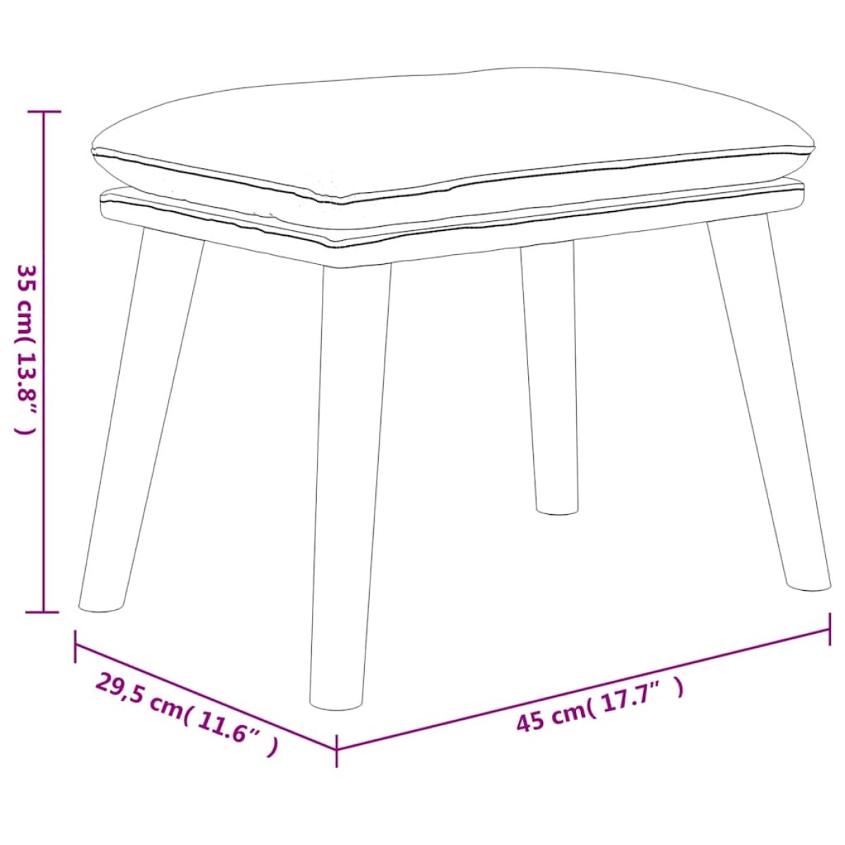 vidaXL Υποπόδιο Σκούρο Πράσινο 45x29,5x35 εκ. Βελούδινο