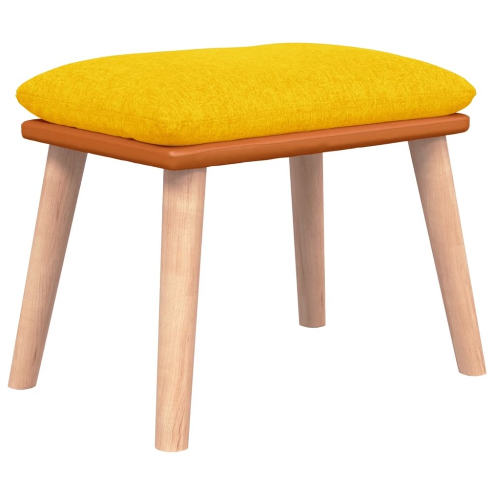 vidaXL Υποπόδιο Μουσταρδί 45x29,5x35 εκ. Ύφασμα & Συνθετικό Δέρμα