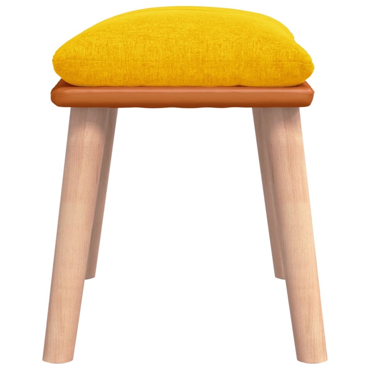vidaXL Υποπόδιο Μουσταρδί 45x29,5x35 εκ. Ύφασμα & Συνθετικό Δέρμα