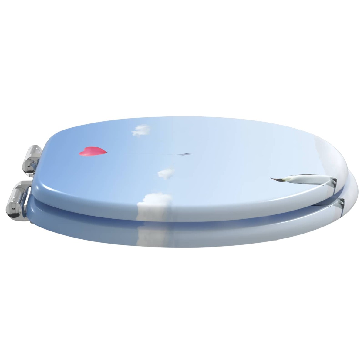 vidaXL Μαλακή κλειστή λεκάνη 2 τμχ. Μπλε 44 x 38 εκ. Πίνακας MDF