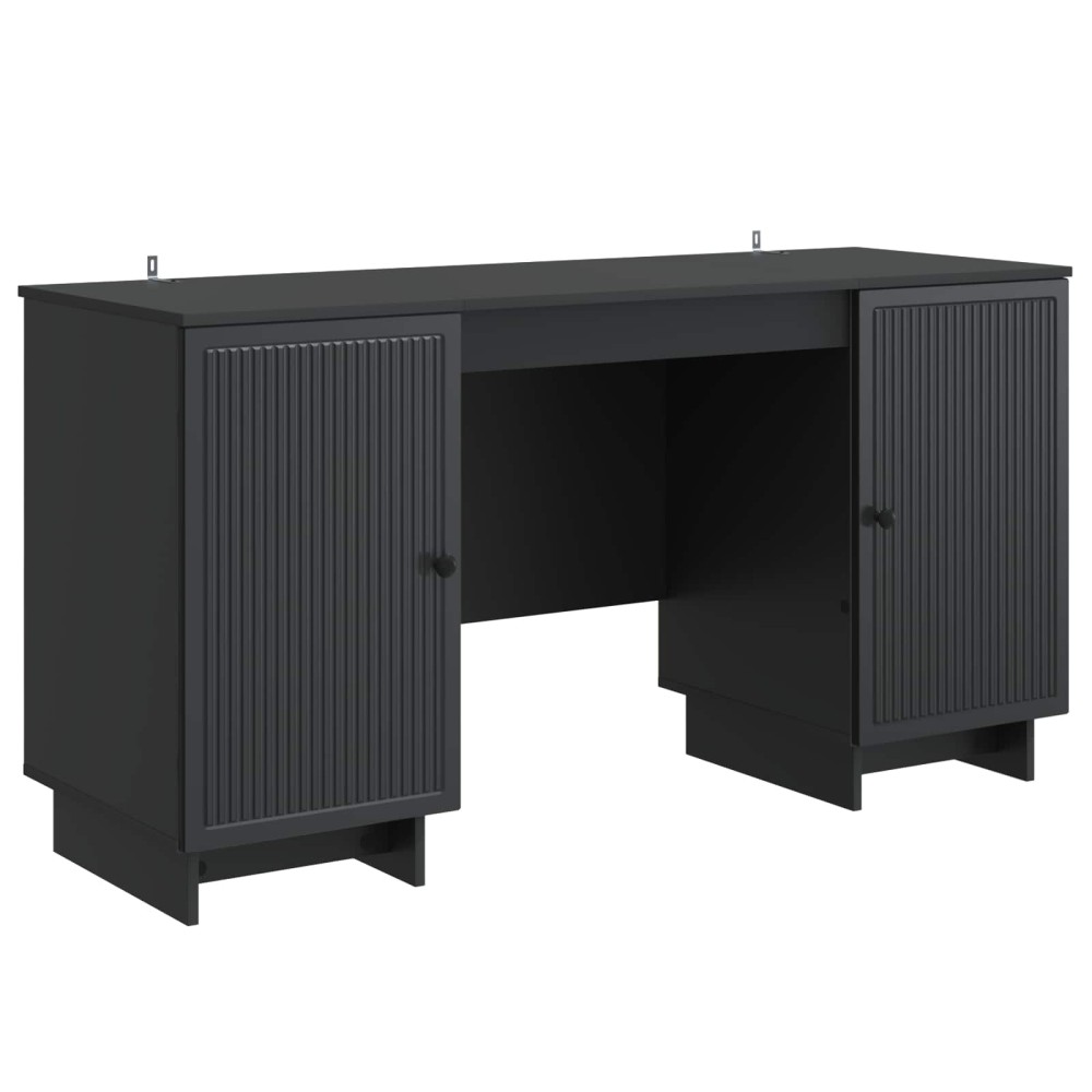 vidaXL Γραφείο Μαύρο Επεξεργασμένο Ξύλο 142,5 x 50 x 75 εκ.