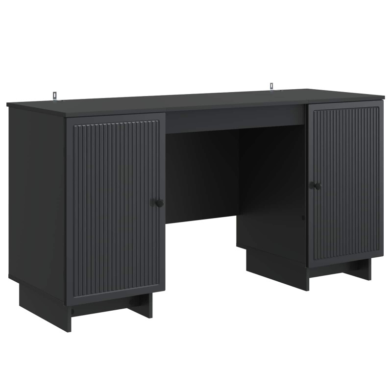 vidaXL Γραφείο Μαύρο Επεξεργασμένο Ξύλο 142,5 x 50 x 75 εκ.