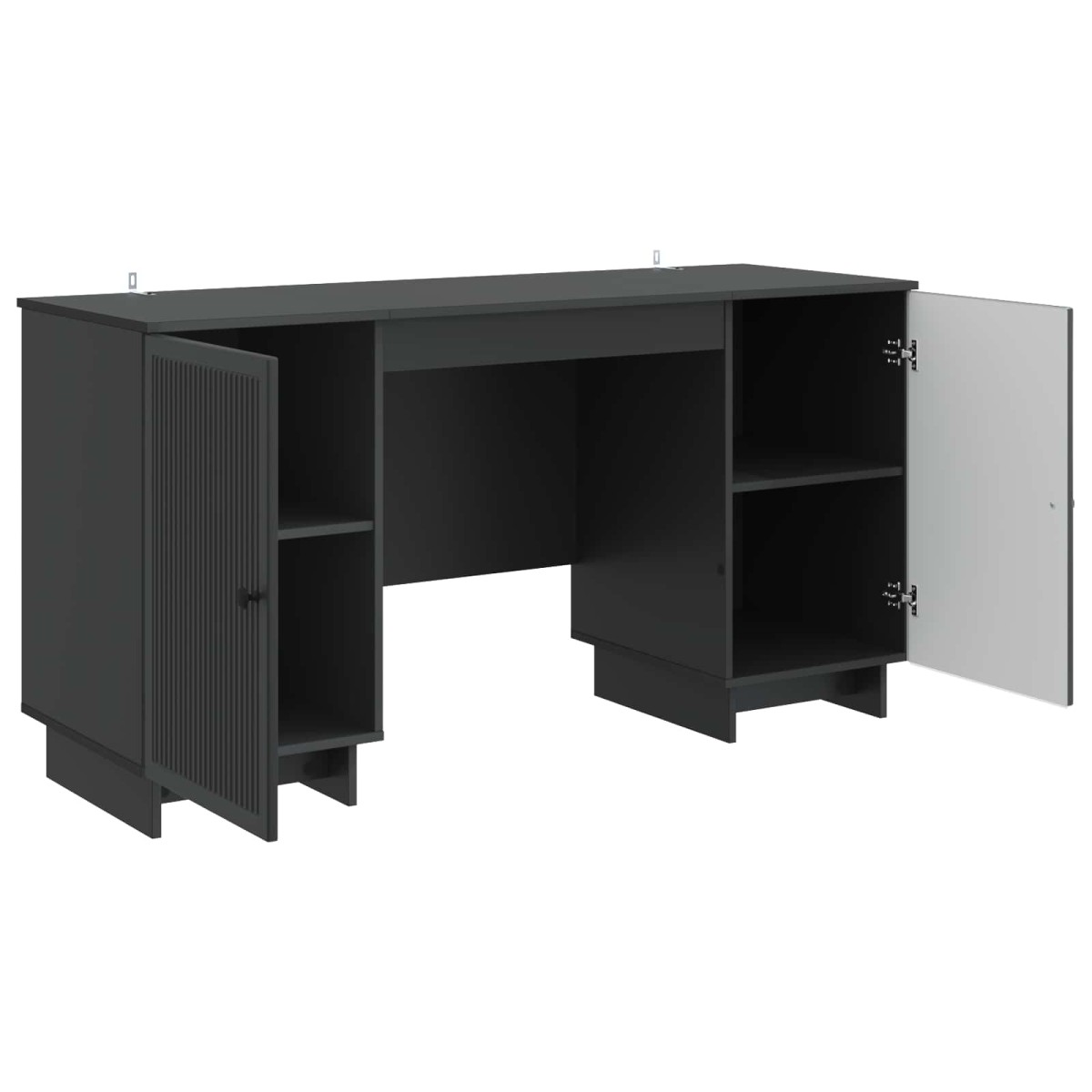 vidaXL Γραφείο Μαύρο Επεξεργασμένο Ξύλο 142,5 x 50 x 75 εκ.