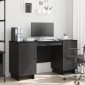 vidaXL Γραφείο Μαύρο Επεξεργασμένο Ξύλο 142,5 x 50 x 75 εκ.