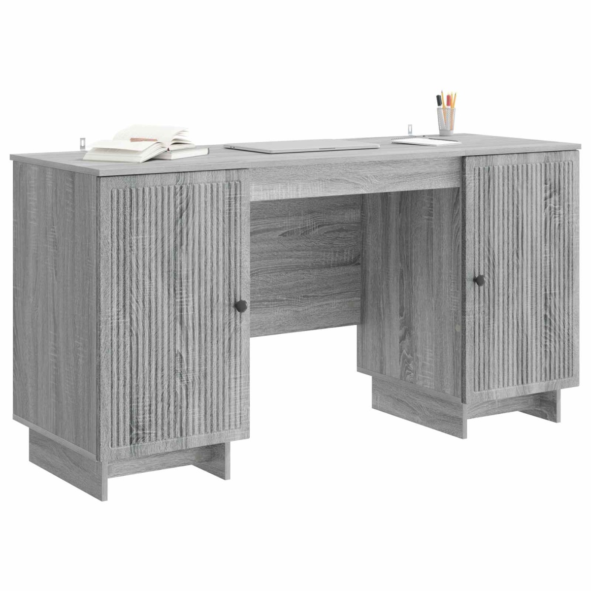 vidaXL Γραφείο Γκρι Sonoma Επεξεργασμένο Ξύλο 142,5 x 50 x 75 εκ.