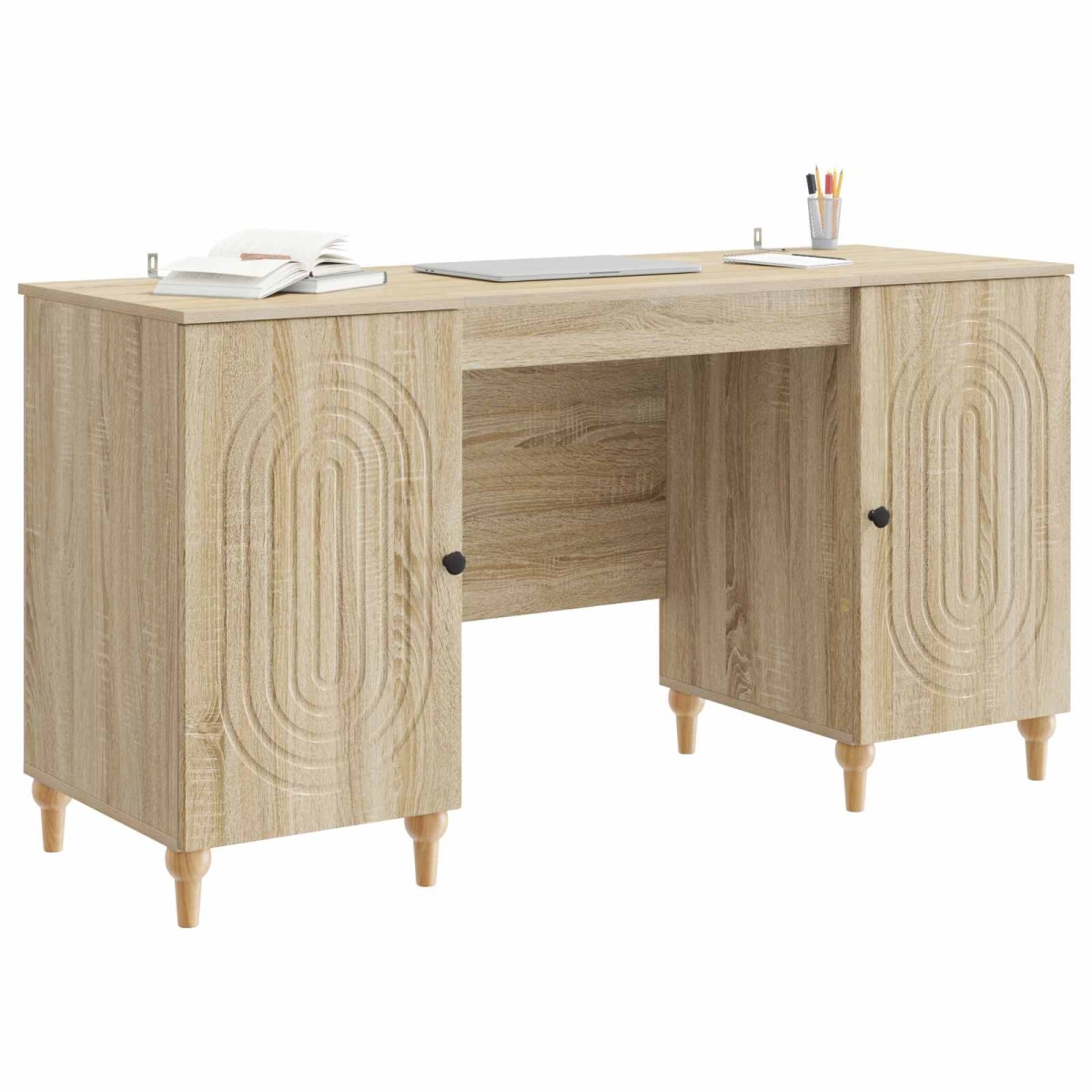 vidaXL Γραφείο Sonoma 142,5 x 50 x 75 εκ. Επεξεργασμένο Ξύλο