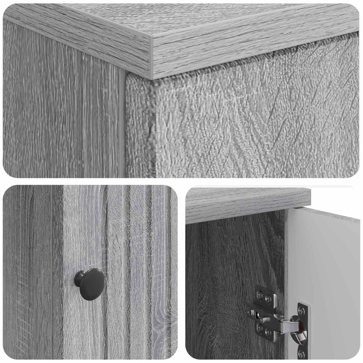 vidaXL Γραφείο Γκρι Sonoma 142,5 x 50 x 75 εκ. Επεξεργασμένο Ξύλο