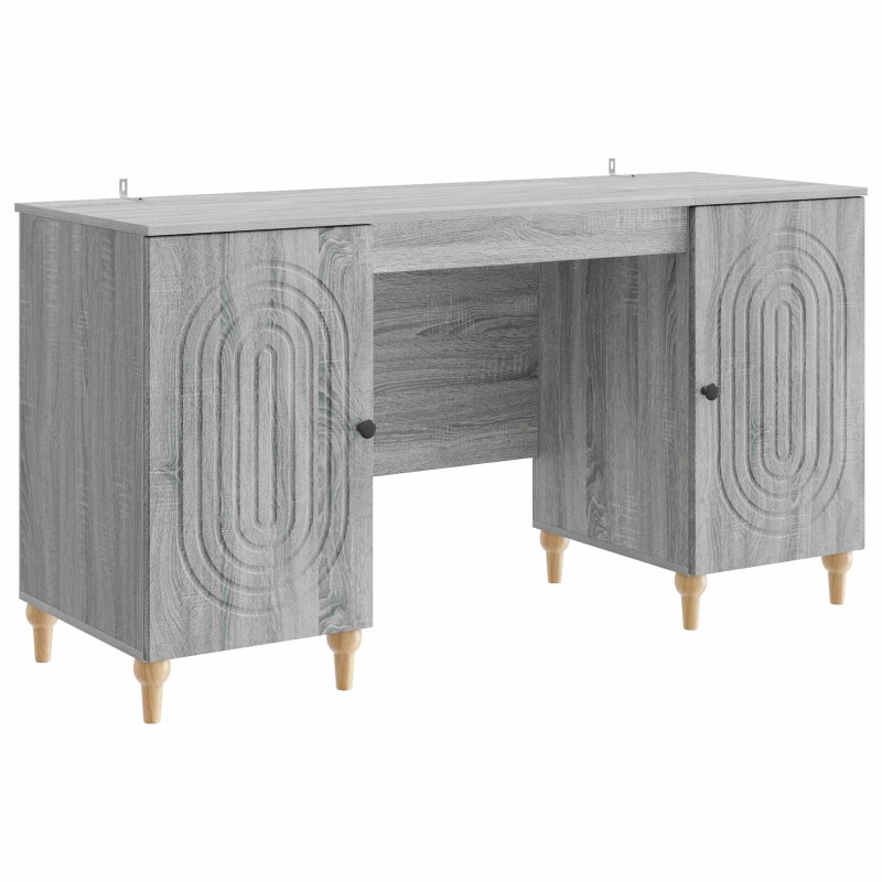 vidaXL Γραφείο Γκρι Sonoma 142,5 x 50 x 75 εκ. Επεξεργασμένο Ξύλο