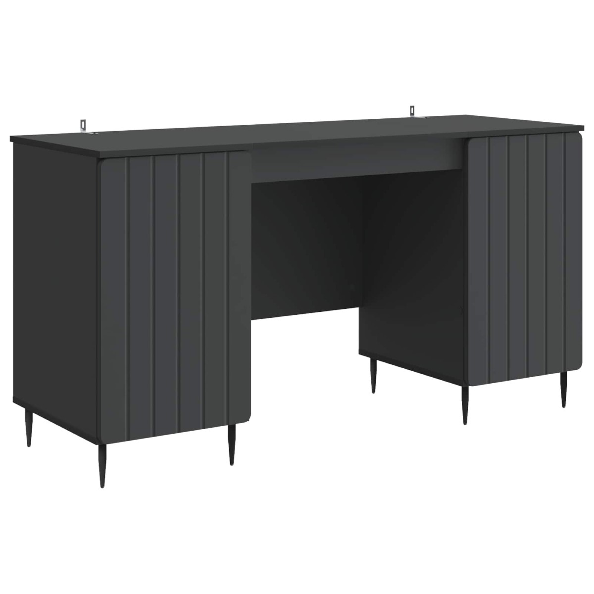 vidaXL Γραφείο με ράφι Μαύρο 142,5 x 50 x 75 εκ. Επεξεργασμένο Ξύλο