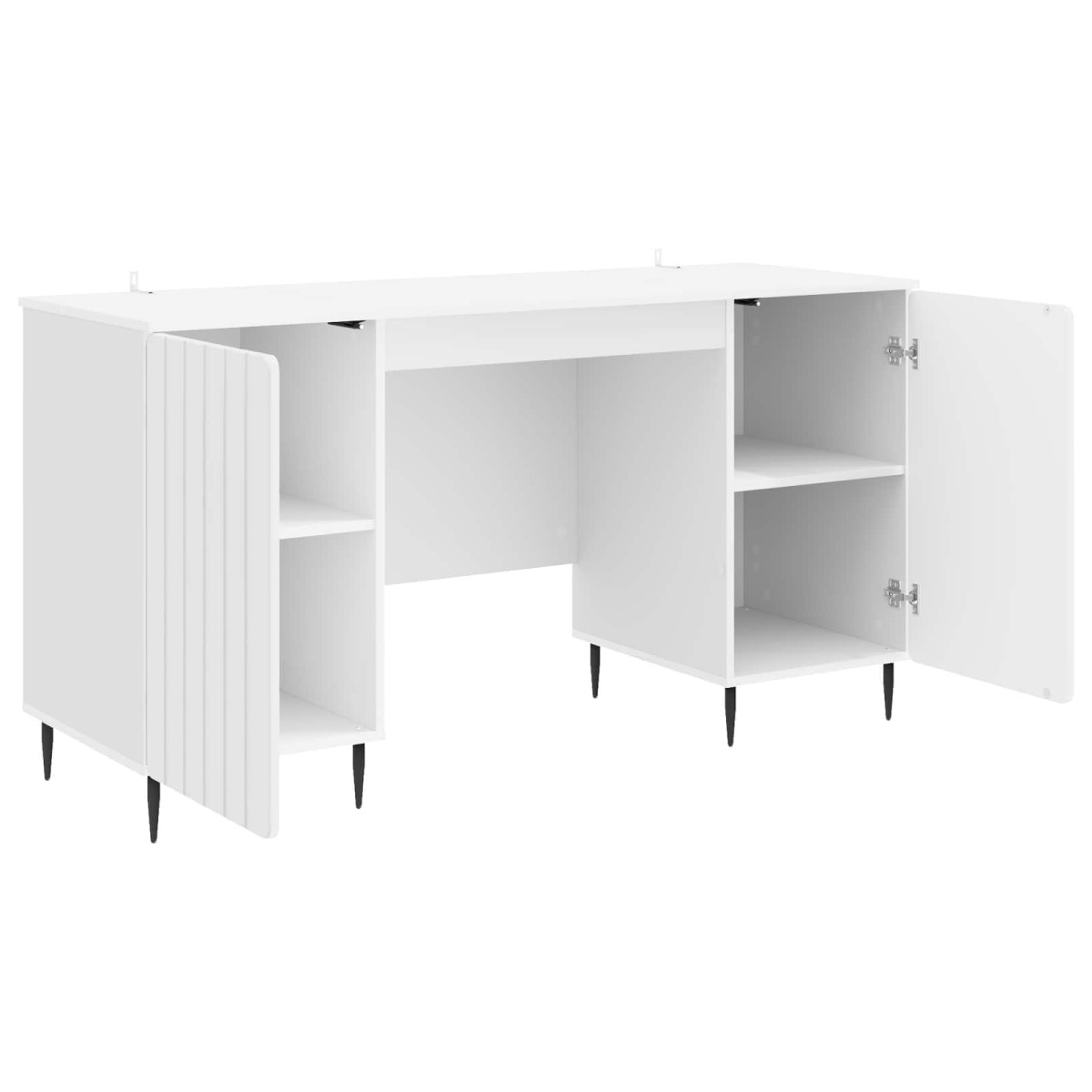 vidaXL Γραφείο Γυαλιστερό Λευκό 142,5 x 50 x 75 εκ. Επεξεργασμένο Ξύλο