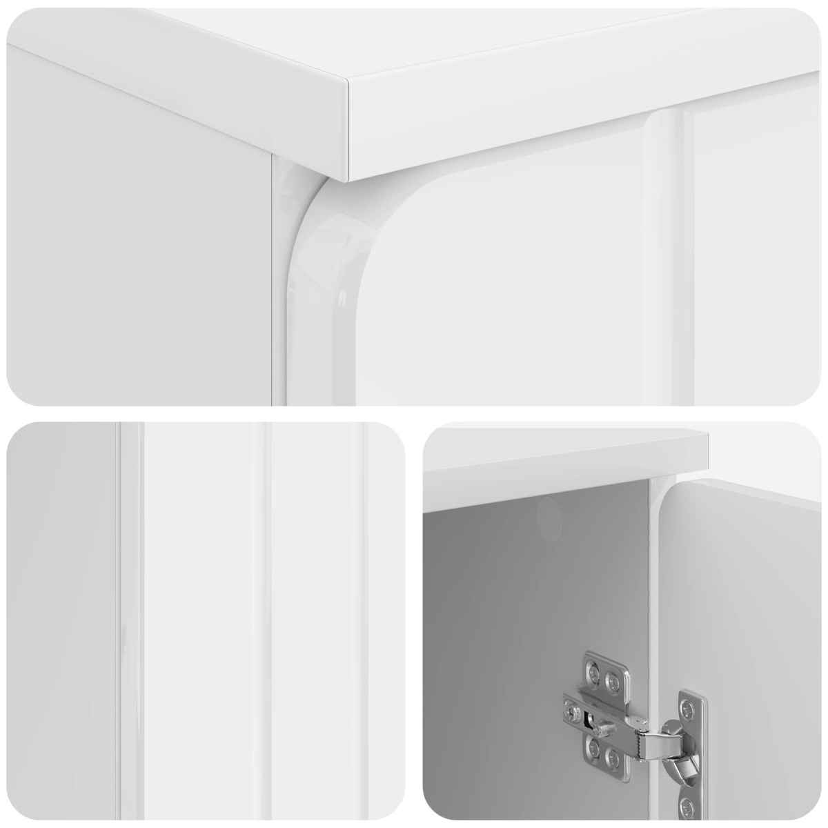 vidaXL Γραφείο Γυαλιστερό Λευκό 142,5 x 50 x 75 εκ. Επεξεργασμένο Ξύλο