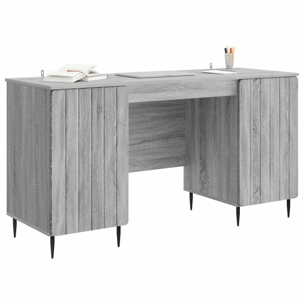 vidaXL Γραφείο Γκρι Sonoma 142,5 x 50 x 75 εκ. Επεξεργασμένο Ξύλο