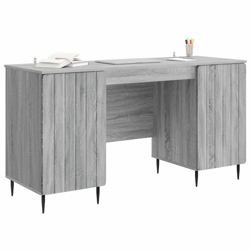 vidaXL Γραφείο Γκρι Sonoma 142,5 x 50 x 75 εκ. Επεξεργασμένο Ξύλο
