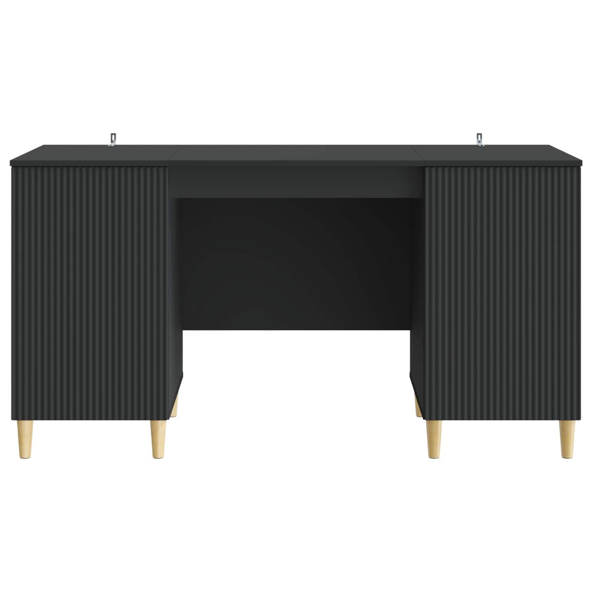 vidaXL Γραφείο με ράφι Μαύρο 142,5 x 50 x 75 εκ. Επεξεργασμένο Ξύλο