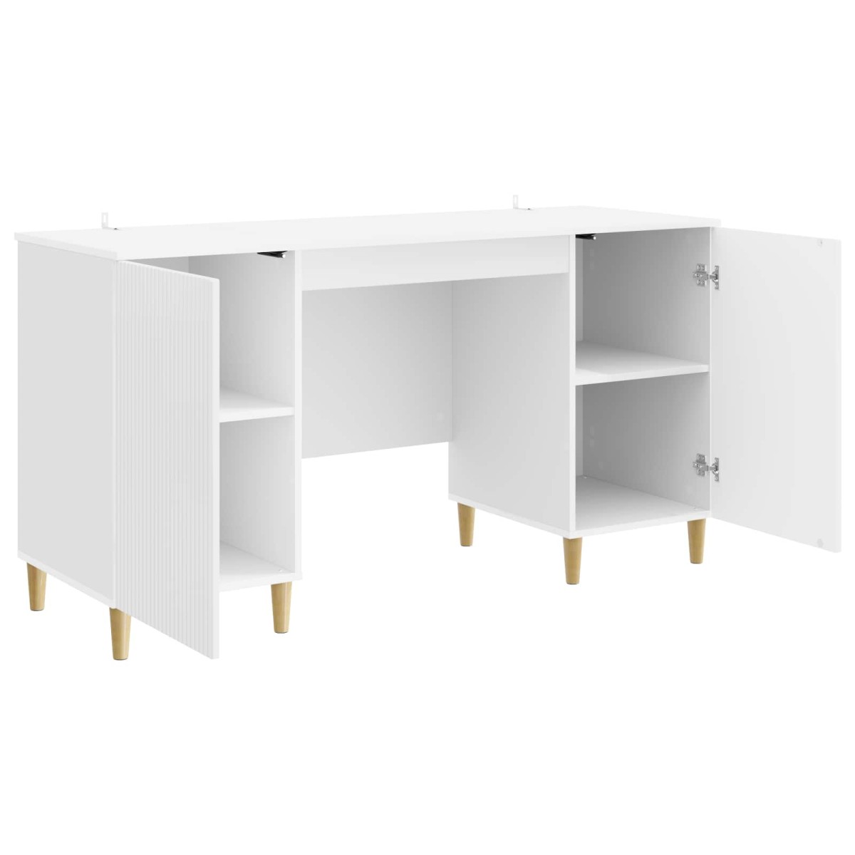 vidaXL Γραφείο Γυαλιστερό Λευκό 142,5 x 50 x 75 εκ. Επεξεργασμένο Ξύλο