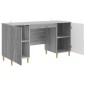 vidaXL Γραφείο Γκρι Sonoma 142,5 x 50 x 75 εκ. Επεξεργασμένο Ξύλο