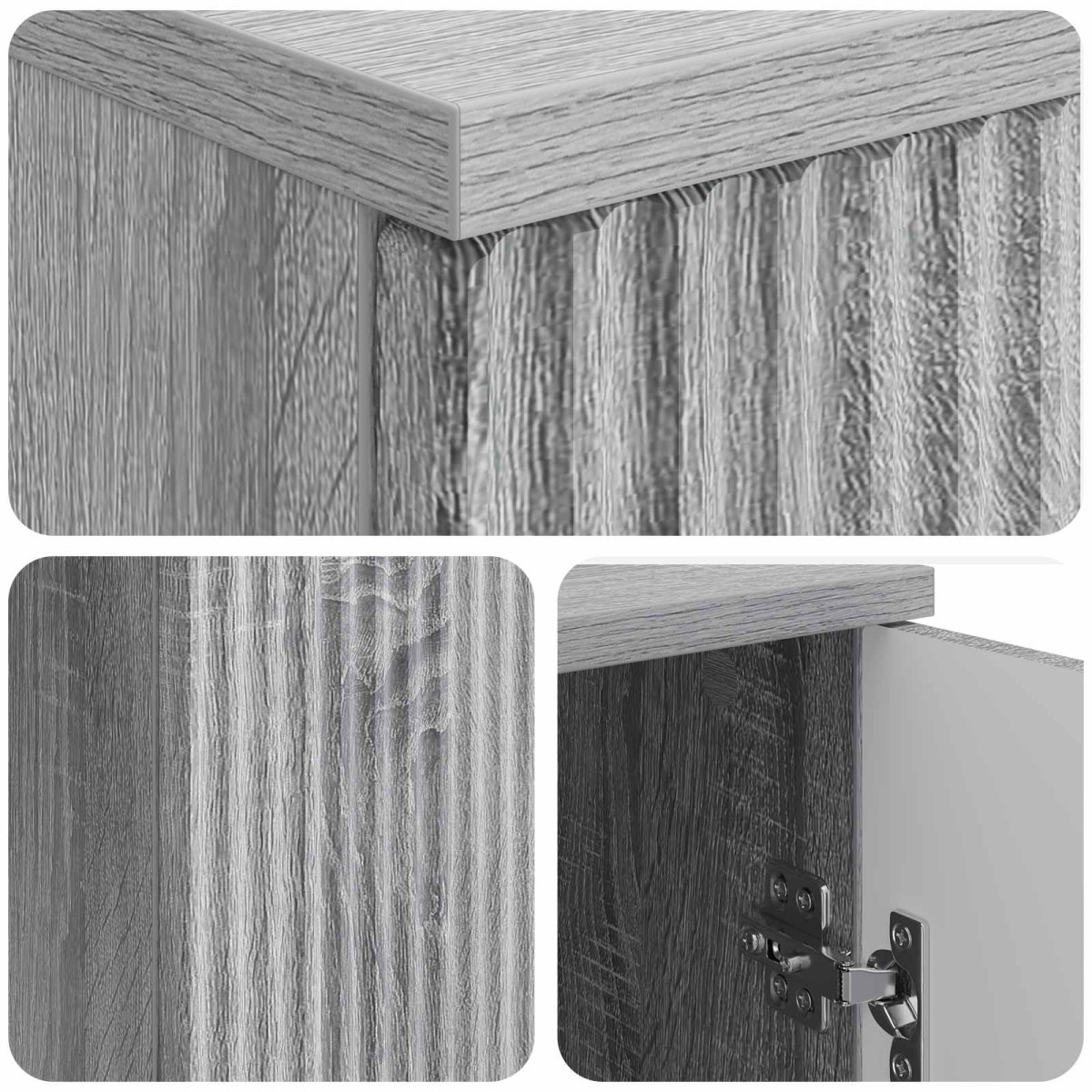 vidaXL Γραφείο Γκρι Sonoma 142,5 x 50 x 75 εκ. Επεξεργασμένο Ξύλο