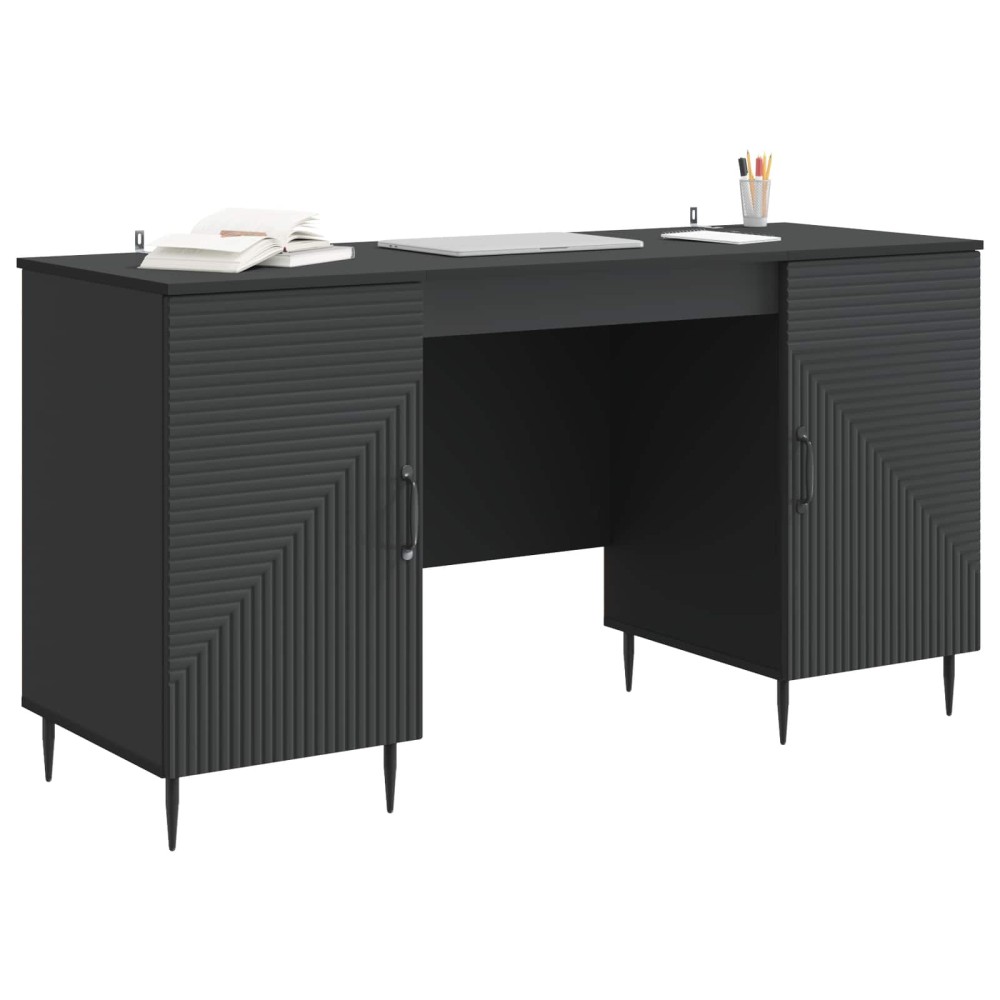 vidaXL Γραφείο Μαύρο 142,5 x 50 x 75 εκ. Επεξεργασμένο Ξύλο