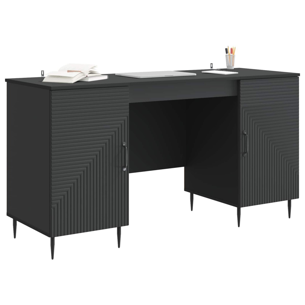 vidaXL Γραφείο Μαύρο 142,5 x 50 x 75 εκ. Επεξεργασμένο Ξύλο